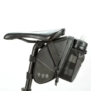 自転車サドルバッグ反射防水サイクリングリアシートポストバッグMTBロードバイクバッグアクセサリーブラック/レインボー