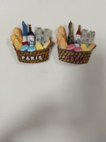 Aimants de réfrigérateur 3d paris pour pain de vin personnalisé Aimant de réfrigérateur panier tour Eiffel Aimants de réfrigérateur souvenirs pour les pays