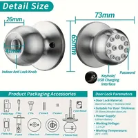 Serrure électronique en alliage d'aluminium et acier inoxydable pour intérieur, avec bouton de mot de passe et déverrouillage par carte à puce, pour chambre à coucher, appartement, chambre d'hôtel