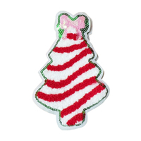 Ensemble de patchs en chenille de Noël, gants du Père Noël, chapeau du Père Noël, sapin de Noël, broderie appliquée à coudre sur les vêtements, décoration DIY