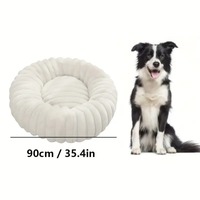 Nouveau lit rond pour animaux de compagnie en peluche de lapin vertical, lit pour chien confortable et doux en forme de beignet, tapis pour chat lavable, coussin chaud pour animaux de compagnie
