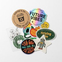 Autocollants découpés à la forme écologiques pour emballages de marque durables, autocollants en vinyle imperméables personnalisés pour bougies