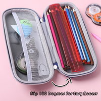 Vente en gros 3D PU EVA dessin animé rose lapin chat boîte à crayons personnalisé sèche-cheveux Eva éponge mousse magnétique boîte de rangement avec insert Eva