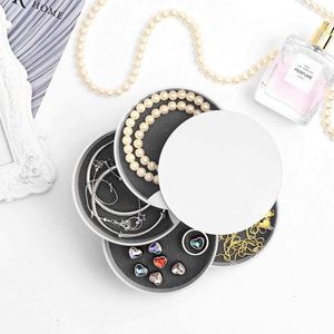 Boîte de rangement à bijoux 5 couches 2024, petit organisateur rotatif pour boucles d'oreilles, étui de voyage avec couvercle pour bracelets et bagues - Product Image 2