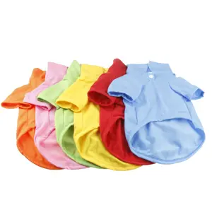 Puppy Blank Pet Clothes Wholesale Customization Cheap Price Multicolor Simply Polo Shirt Summer Dog Clothes Soft Cotton