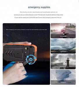 Batterie externe 30w 68000mah 100000mah avec câbles et <span class=keywords><strong>chargeur</strong></span> de batterie solaire sans fil avec <span class=keywords><strong>dynamo</strong></span> à manivelle - Product Image 6