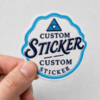Autocollants personnalisés en PVC découpés à la forme, impression UV bleue, imperméables, autocollants durables pour petites entreprises, autocollants personnalisés pour logo d'entreprise