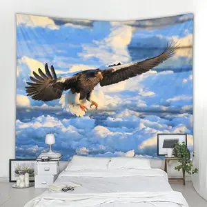 Voando águia tapeçaria céu paisagem parede pendurado animal selvagem tapeçarias sala de estar casa fundo pano pendurado decoração parede