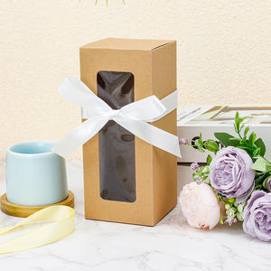 Custom Kerst Tumbler <span class=keywords><strong>Box</strong></span> Wijn Verpakking Fles Cadeau Papieren Dozen Met Transparant Venster - Product Image 2