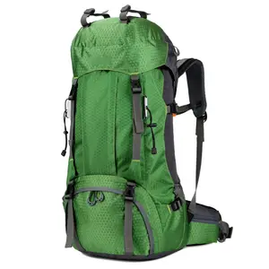 Yürüyüş sırt çantası 60L özel seyahat sırt çantası su geçirmez yağmur kalkanı için uygun dağ kamp trekking sırt çantası