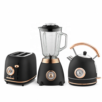 Ensemble d'appareils de cuisine rétro AIHOME, bouilloire, grille-pain et mixeur à jus, rose gold vintage, ensemble de petit-déjeuner 3 pièces
