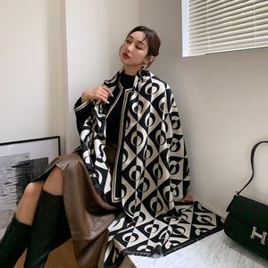 أزياء وشاح مربع دافئ الشتاء النساء الصوف منقوشة بطانية وشاح من الكاشمير وشاح البشمينا التفاف شالات والأوشحة هيفر كاشيمير - Product Image 4