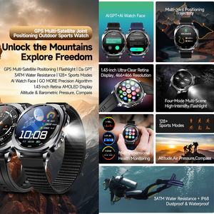 Vanssa <span class=keywords><strong>Smartwatch</strong></span> Original de Fábrica Mejor Electrónica de Lujo Montre Impermeable Mujer Hombre Deporte al Aire Libre GPS Salud AI Reloj Inteligente - Product Image 2