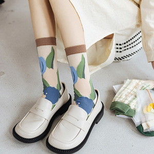 Lolita <span class=keywords><strong>Kawaii</strong></span> Fırfırlı Çorap Kadın Ultra-ince Şeffaf Yaz Kristal Ipek Çorap Çiçek Nakış Kızlar Sevimli Naylon Uzun Çorap - Product Image 5