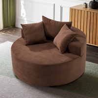 Fauteuil d'appoint nuage surdimensionné au design moderne, en tissu vert moyen rembourré, sans accoudoirs, pour bureau, villa, salon