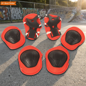 Istaride bicicleta ajustable niñas niños deporte equipo de protección Topi Keledar Kanak-Kanak conjunto de patinaje sobre ruedas rodillera codo - Product Image 1