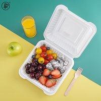 LR Restaurant Klappbare Lebensmittelbehälter Salat-Plastikbehälter Mikrowellengeeignet Meal-Prep-Behälter Einweg-Bento-Lunchbox zum Mitnehmen
