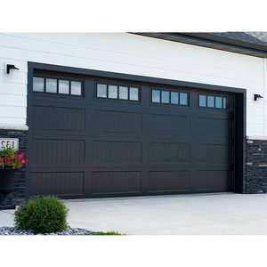 Comercial Black 12x7 2カーマニュアル防弾断面センサーガレージドアホームモダンハリケーン8x12 - Product Image 1