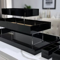 Nouveau Style Nesting Buffet 3 Niveaux Support De Nourriture Blanc Acrylique Présentoir pour La Décoration De Fête De Mariage