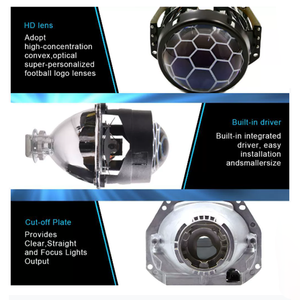 Lente de proyector HID de doble haz universal para retroadaptación de faros de coche | Se adapta a la mayoría de los vehículos con bombillas H1 - Product Image 4