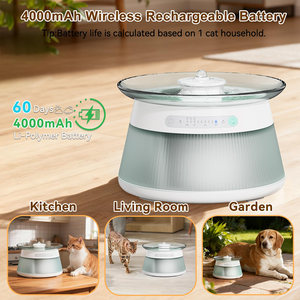Bebedero Inteligente para Mascotas de 3.5L con Sensor de Movimiento, Tanque Doble Separado, Batería Inalámbrica de 4000mAh, Dispensador de Agua para Gatos - Product Image 6
