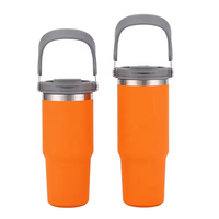 Termo de Acero Inoxidable Multicolor en Oferta, Taza de Viaje Portátil con Asa para Viajeros y Actividades al Aire Libre