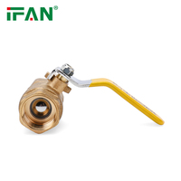 Vanne à gaz en laiton à longue poignée jaune IFAN 1/2"-2" Vanne à eau en laiton Vanne à boisseau sphérique en laiton