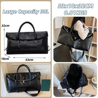 Bolsa de Viaje Deportiva de Alta Calidad, Portátil, Gran Capacidad, con Doble Cierre, Impermeable, de PU, para el Hombro o Cruzada, Ideal para Viajes Cortos y Gimnasio