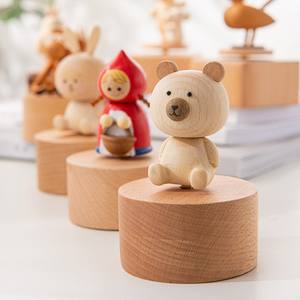 Caja Musical Giratoria Pequeña de Madera a Cuerda con Melodía Personalizada para Niños, Juguete al por Mayor de China OEM - Product Image 2