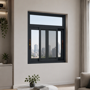 Fenêtre de sécurité <span class=keywords><strong>coulissante</strong></span> horizontale en alliage d'aluminium pare-balles avec moustiquaire en acier inoxydable et double vitrage trempé pour villas et hôtels - Product Image 1