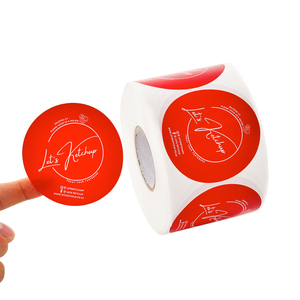 In Logo tùy chỉnh cuộn nhãn tròn tự dính nhãn giấy nhãn dán chống thấm nước cho bao bì - Product Image 2