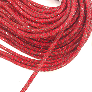 Cordoncino di Lusso con Cristalli e Strass per Felpe, Corda Tubolare con Strass S589, Nuovo Arrivo, Motivo con Strass da 6mm da Incollare - Product Image 5