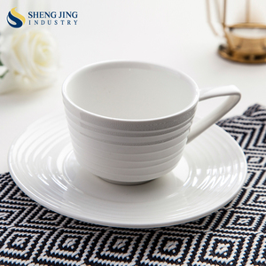 Vaisselle en céramique de restaurant et d'hôtel, design moderne, bande gaufrée, personnalisée, <span class=keywords><strong>blanche</strong></span>, <span class=keywords><strong>service</strong></span> de <span class=keywords><strong>table</strong></span> - Product Image 5