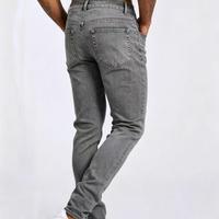 Jean slim vintage taille mi-haute en denim de haute qualité, personnalisable, effet amincissant