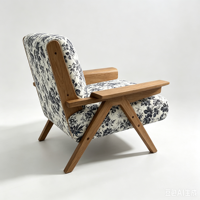 Fauteuil portable de luxe en bois massif de style Mid-Century Modern, chaise de designer française pour salon, chambre, hôtel, villa