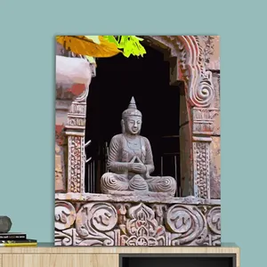 Registren al por mayor estatua de Buda en el templo de bricolaje pintura de aceite
