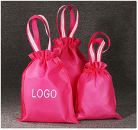 Sac cadeau pliable en polyester personnalisé avec logo sur mesure, réutilisable, non tissé