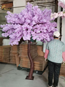 NIKA Arbre de cerisier artificiel violet de 2,4 m de haut, simulation de fleurs de cerisier, centre de table pour décoration de mariage et de fête - Product Image 3