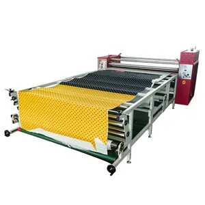 Heat press sublimation roller printing machine for automatic winding fabric with inflatable shaft