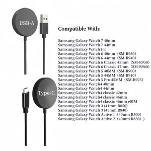 Cable de Carga Magnética Rápida, Accesorios para Relojes Inteligentes, <span class=keywords><strong>Cargador</strong></span> para <span class=keywords><strong>Samsung</strong></span> Galaxy Watch 8 Ultra 7 6 <span class=keywords><strong>5</strong></span> 4 - Product Image 1