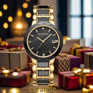 Montres-bracelets pour hommes Besseron, nouveau style, céramique et acier inoxydable, mouvement à quartz japonais Os20 - Product Image 2