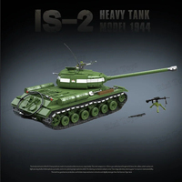 QuanGuan 100249 Tanque Pesado IS-2 Militar de la Segunda Guerra Mundial, Bloques de Construcción de Tanque Pesado de la Segunda Guerra Mundial, Juguetes para Niños, Regalos, Conjuntos de Bloques de Construcción