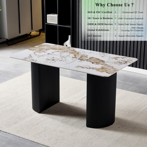 Table à manger <span class=keywords><strong>OKAY</strong></span>, surface commerciale de qualité supérieure, plaque en pierre haut de gamme, élégante, durable, personnalisable, table à manger moderne en céramique - Product Image 1