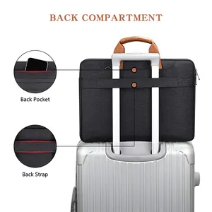 BSCI Custom Manufacturer Custom New Luxury Casual Laptop Bag With Laptop Shoulder Strap Trolley Canvas Nylon Laptop Bag