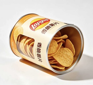 Emballage en papier cylindrique de qualité alimentaire imprimé avec logo personnalisé pour les chips de pommes de terre, les croustilles et tous les en-cas - Product Image 2