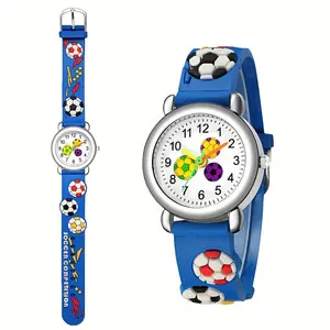 NW1467子供用漫画時計3Dエンボスシリコンバンド学生時計かわいいスポーツウォッチ