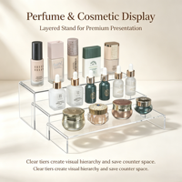 Présentoirs en acrylique transparent à 3 niveaux en forme de U, ensemble de supports de présentation en acrylique pour cosmétiques, figurines de collection, vitrine de vente au détail, organisateur