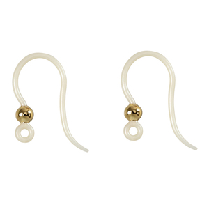 <strong>Jewelry</strong> Making <strong>Supplies</strong> 9mm Earrings Accessories White Black Ear Wires Resin Earring Hooks with Bead - Product Image 3