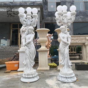 Scultura BLVE personalizzata da esterno per giardino, in pietra naturale, statua antica di donna a grandezza naturale, statua di marmo di donna sdraiata - Product Image 6