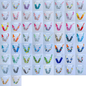 Sıcak satış renkli hayvan karikatür baskılı oyuncak sapanlar tasarım bebek emzik klip yeni bebek emzik klip zincir şerit kukla tutucu - Product Image 2